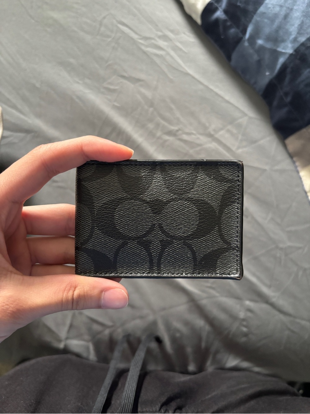 Coach Black Signature Card Holder